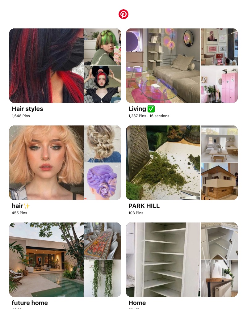 Pinterest - "Hair styles", "Living ✅" and 8 other boards like yours