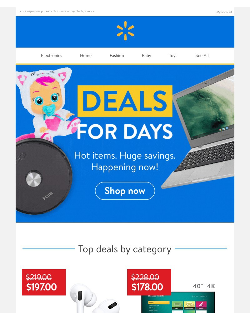 Walmart - Happening now: DEALS FOR DAYS! 🤩 🙌