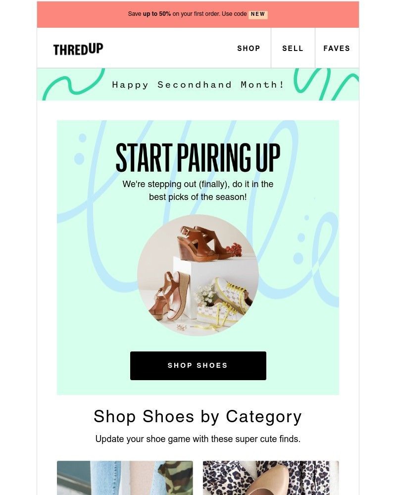 thredUP - Happy Shoesday! Get up to 90% off summer styles 🌴 👡
