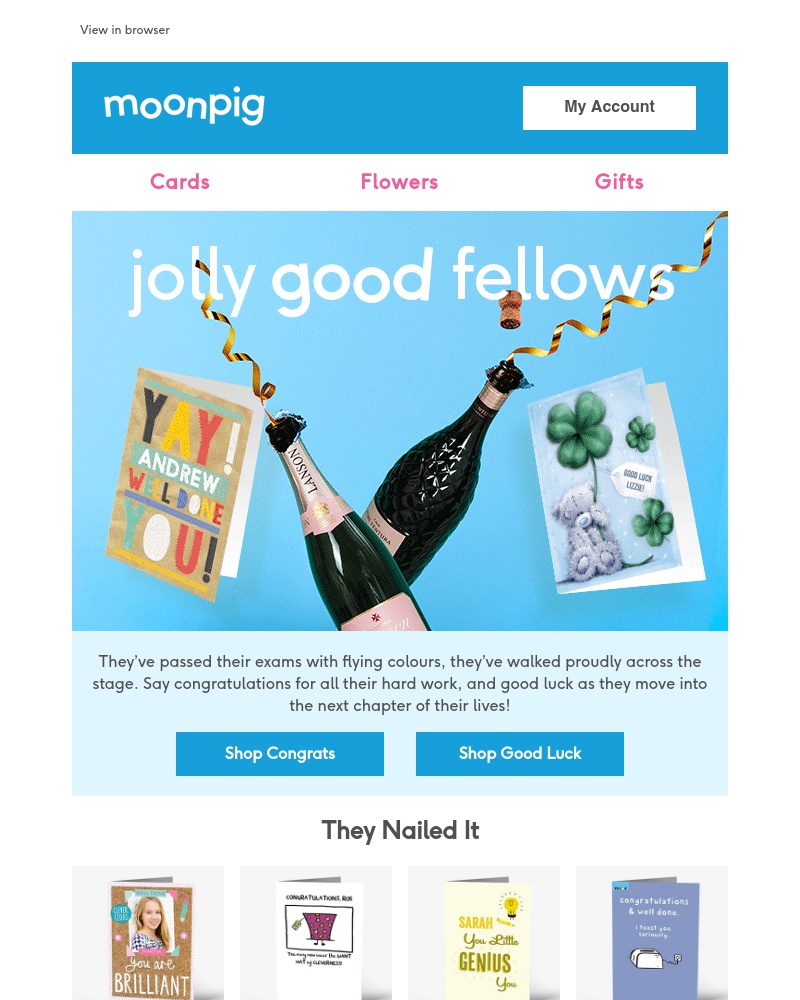 Moonpig - Hats off, well done, bravo!