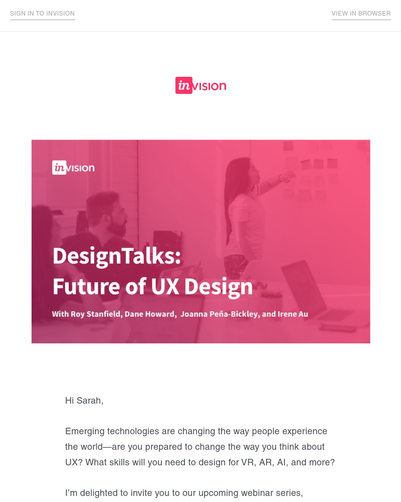 InVision - Hear how today’s emerging tech will shape tomorrow’s UX design
