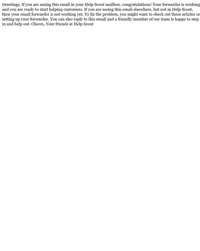  - Help Scout Test Email