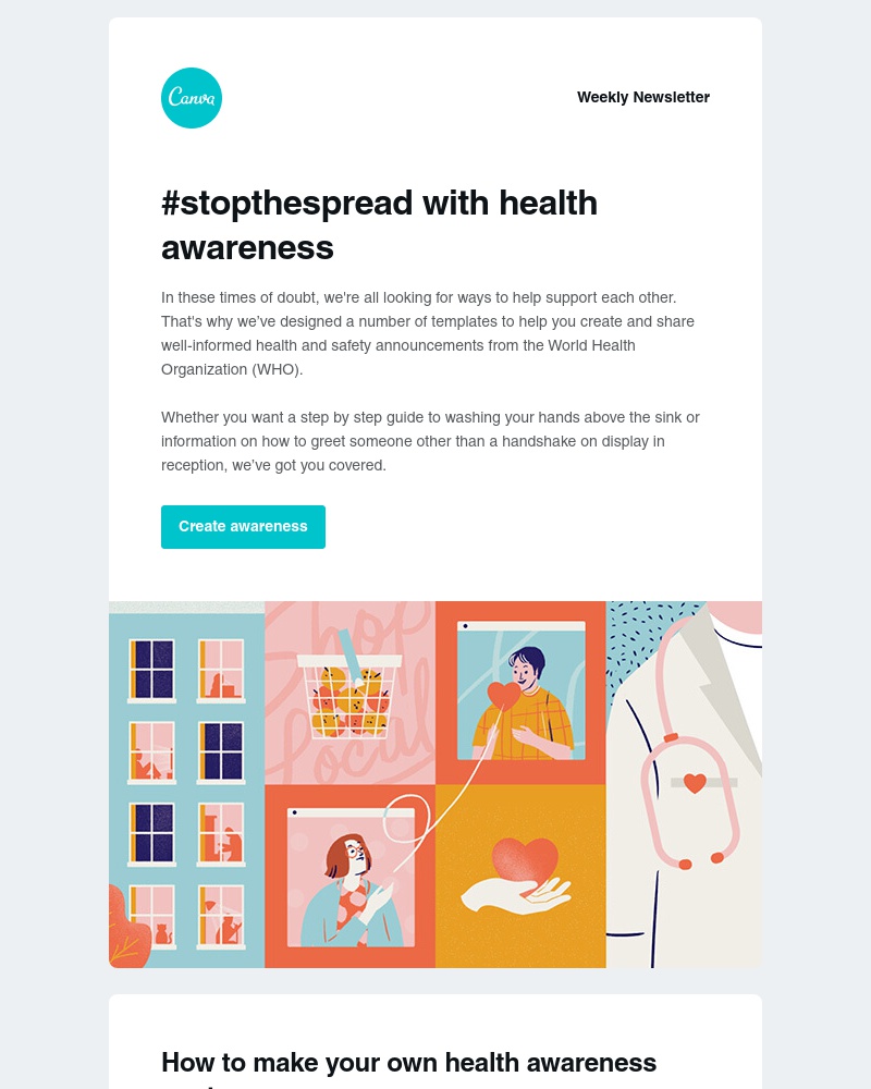 Canva - Help #stopthespread with information