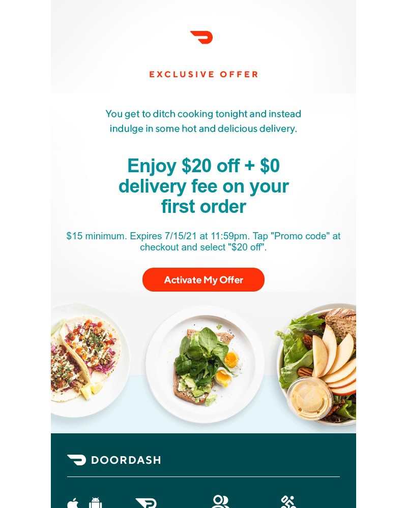  - Here’s $20 off your 1st delivery