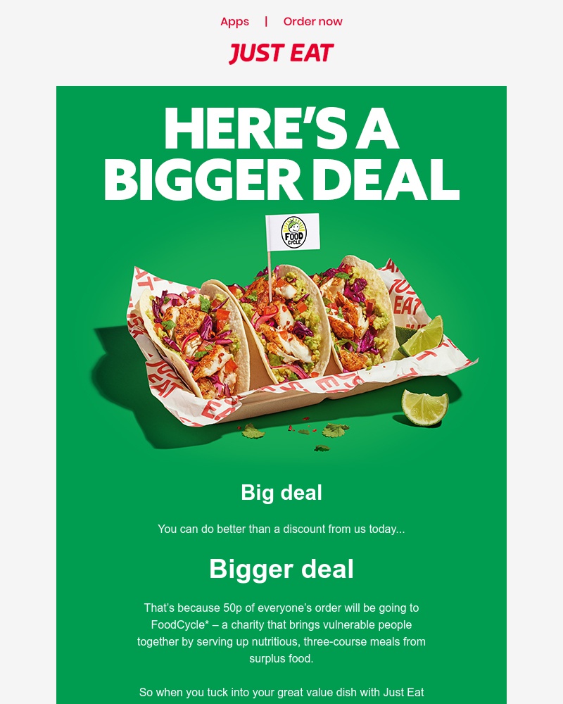 Just Eat - 💚🤝Here’s a bigger deal 🤝💚