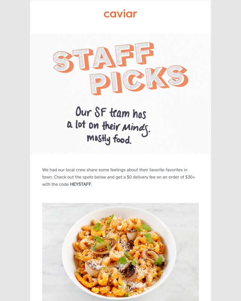  - Hi SF. It’s me, food. 