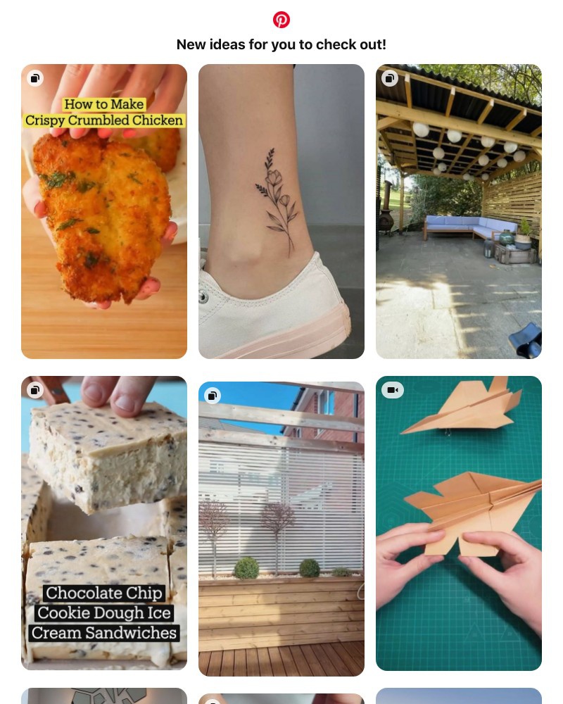 Pinterest - Hi UI Feed! New ideas are ready for you