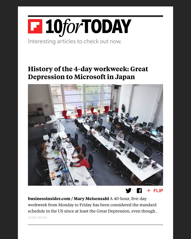 Flipboard - History of the 4-day workweek
