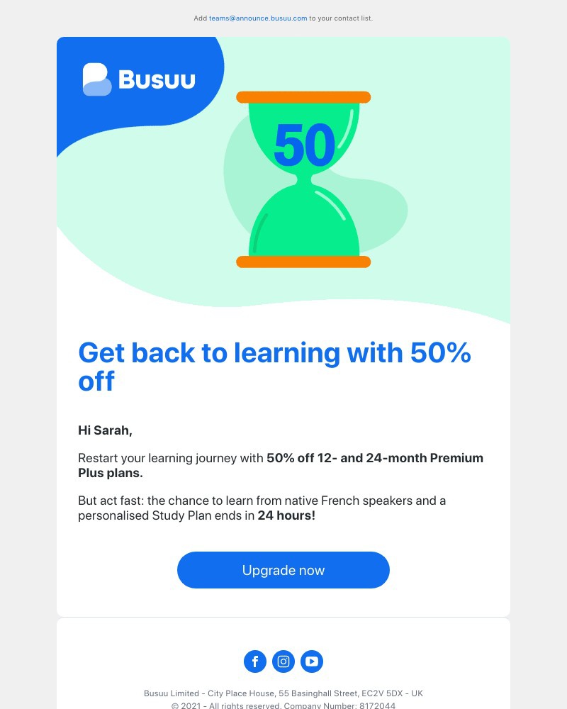 Busuu - Hit reboot on your learning with 50% off 🤖     
