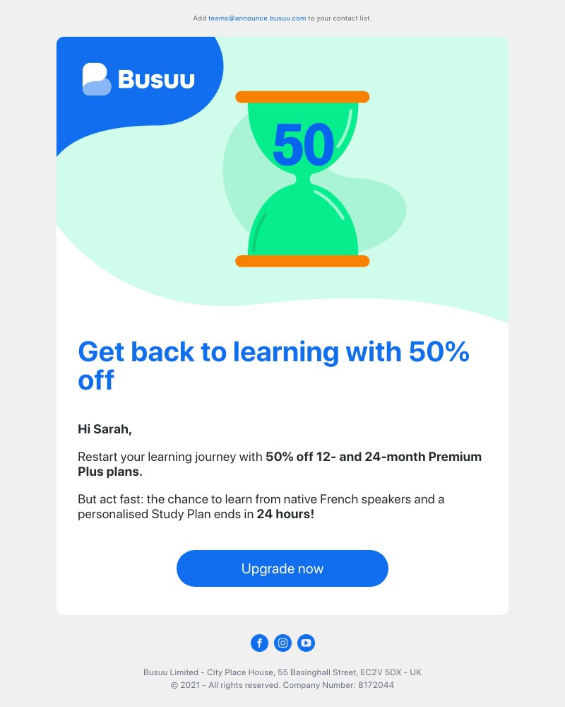 Busuu - Hit reboot on your learning with 50% off 🤖     