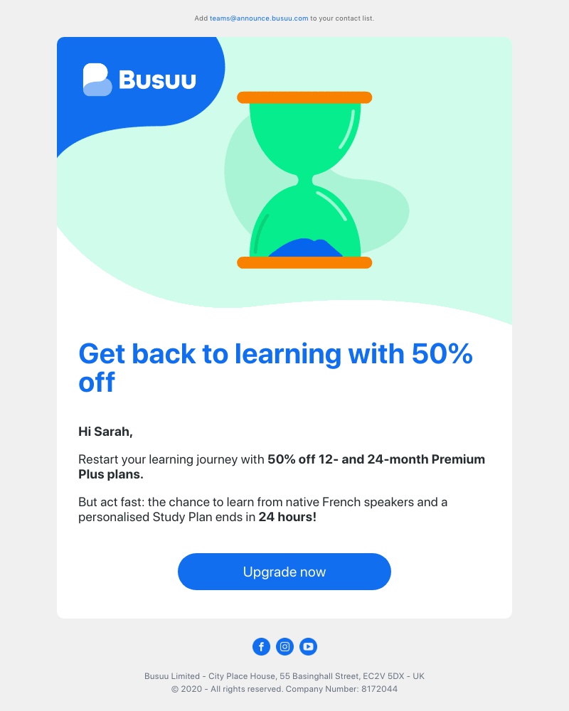 Busuu - Hit reboot on your learning with 50% off 🤖     