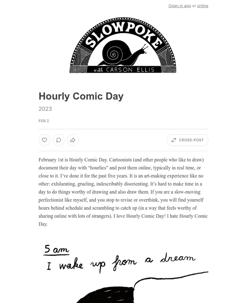 Substack - Hourly Comic Day