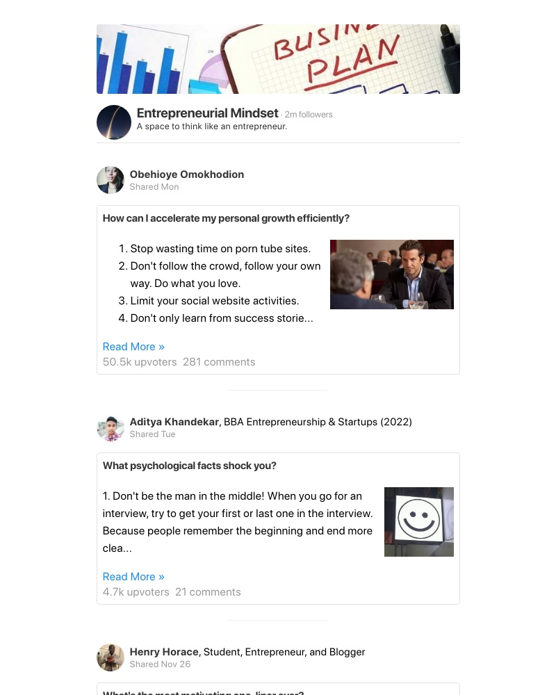 Quora - How can I accelerate my personal growth efficiently?