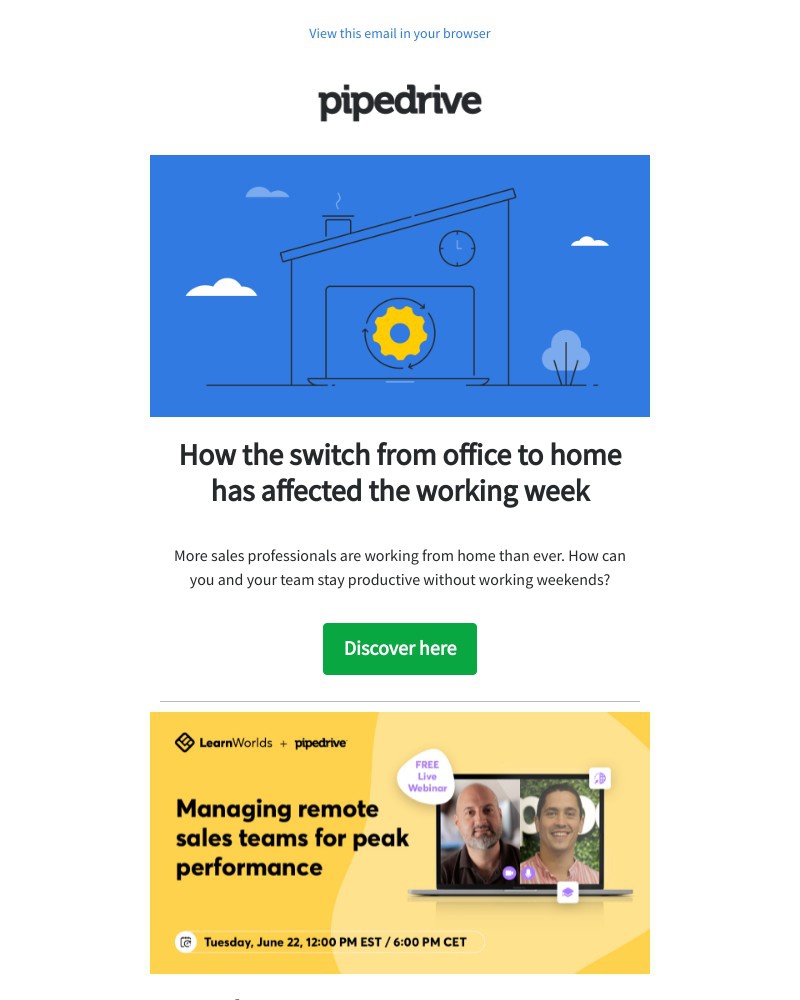 Pipedrive - How can you keep your team to the regular 9-to-5 if you’re all working from home? 🏠 💪