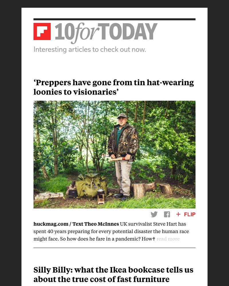 Flipboard - How do survivalists fare in a pandemic?