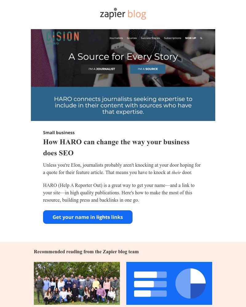 Zapier - How HARO can change the way you do SEO