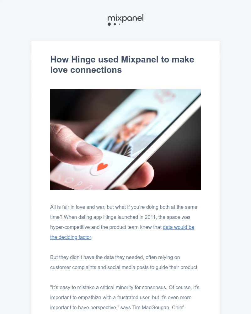 Mixpanel - How Hinge built its relationship algorithm