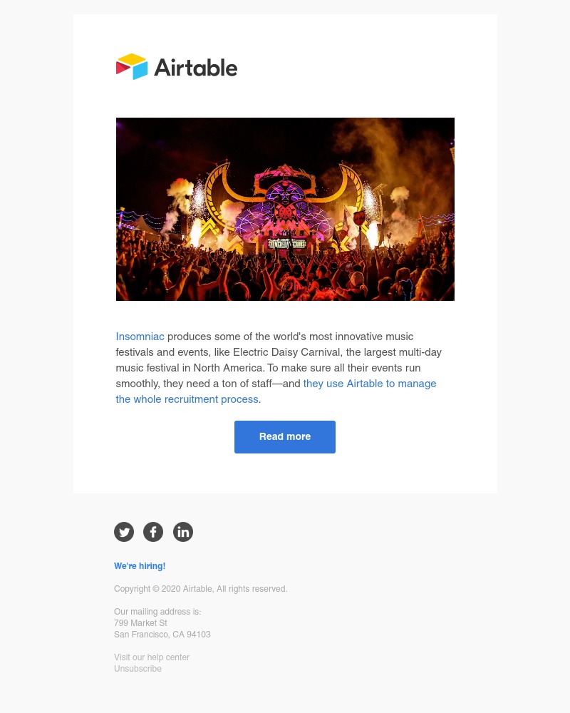 Airtable - How Insomniac Events staffs a music festival