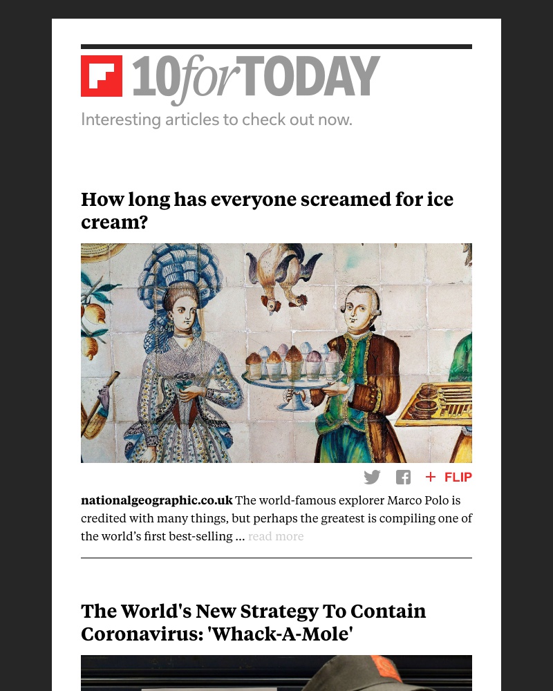 Flipboard - How long has everyone screamed for ice cream?