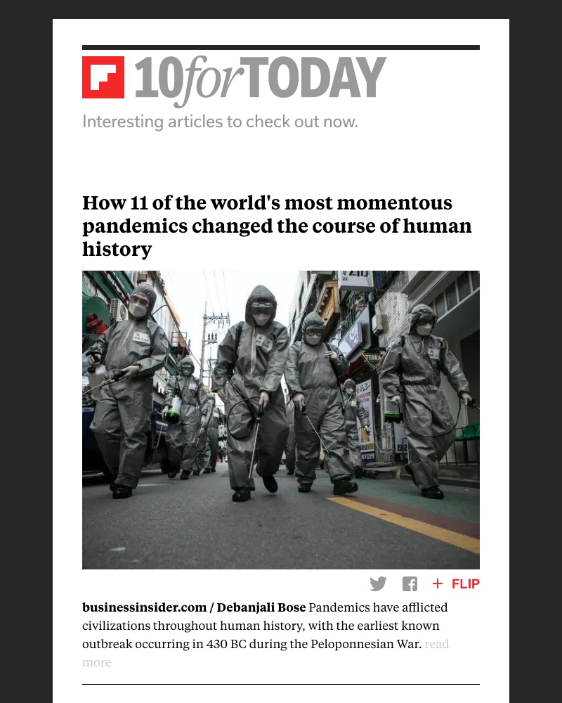 Flipboard - How pandemics changed the course of human history