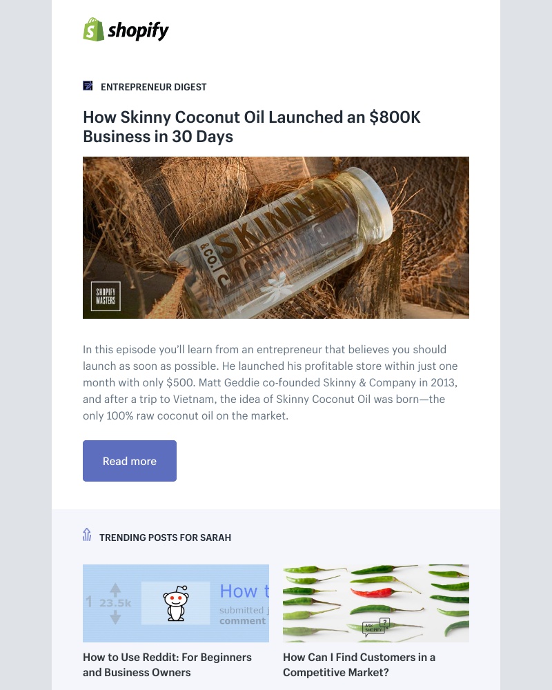 Shopify - How Skinny Coconut Oil Launched an $800K Business in 30 Days
