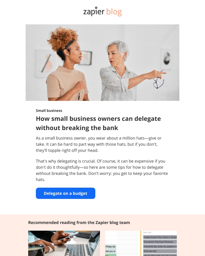 Zapier - How small business owners can delegate without breaking the bank