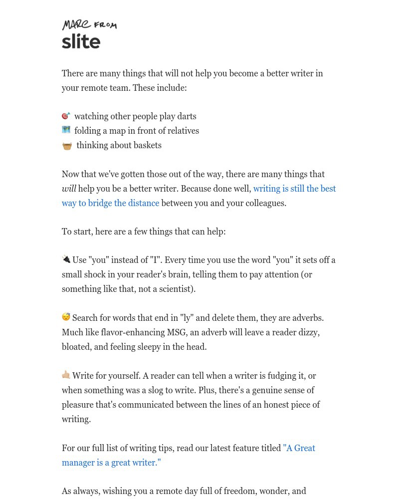 Slite - How to be a better writer