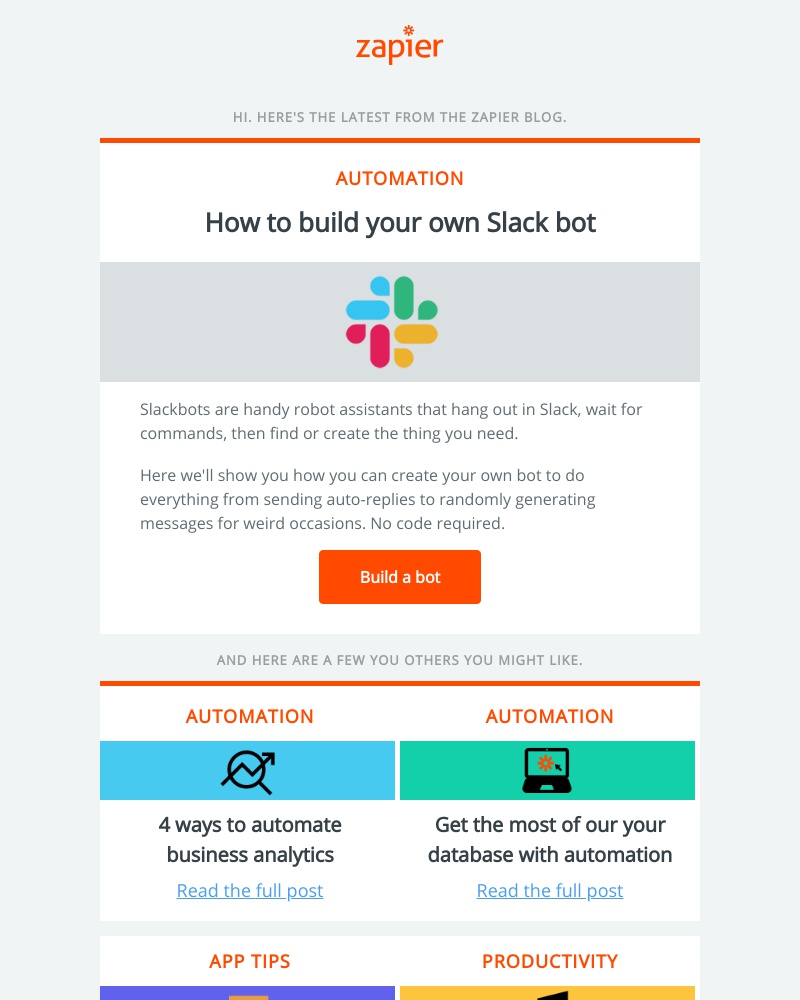 Zapier - How to build your own Slack bot
