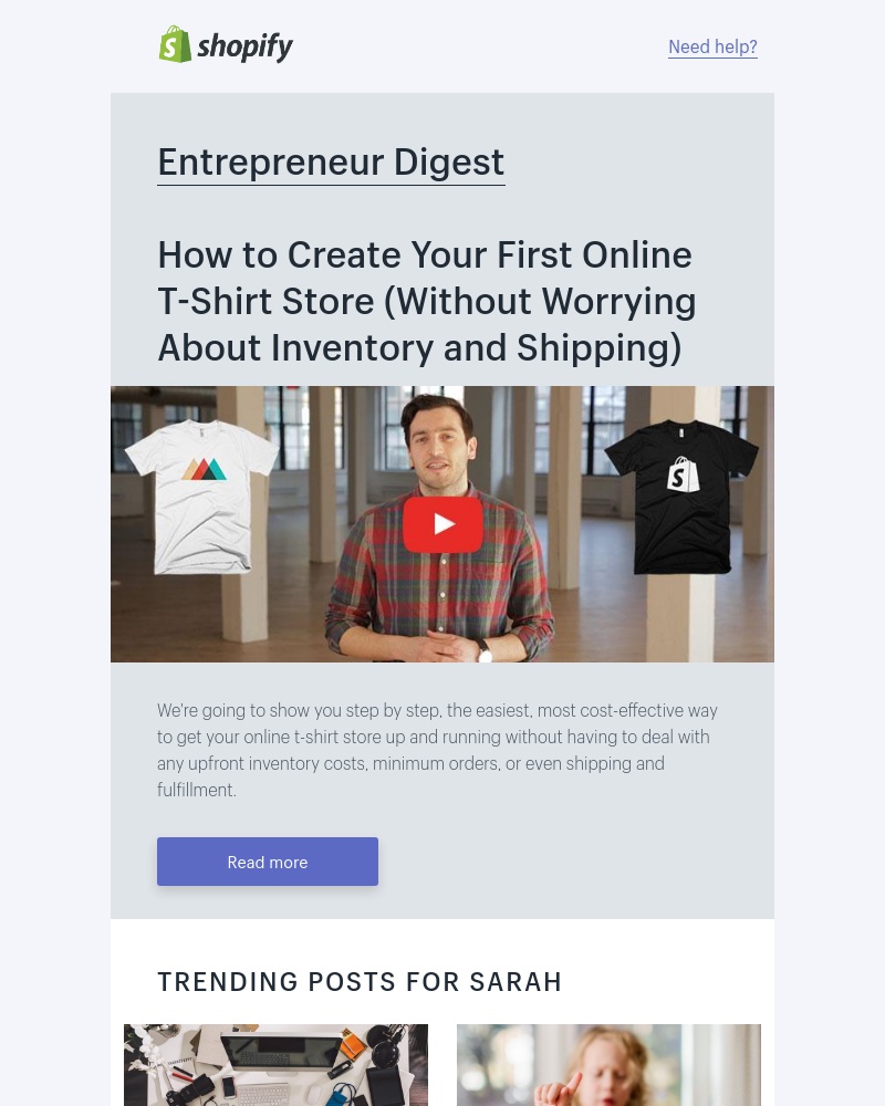 Shopify - How to create an online t-shirt store