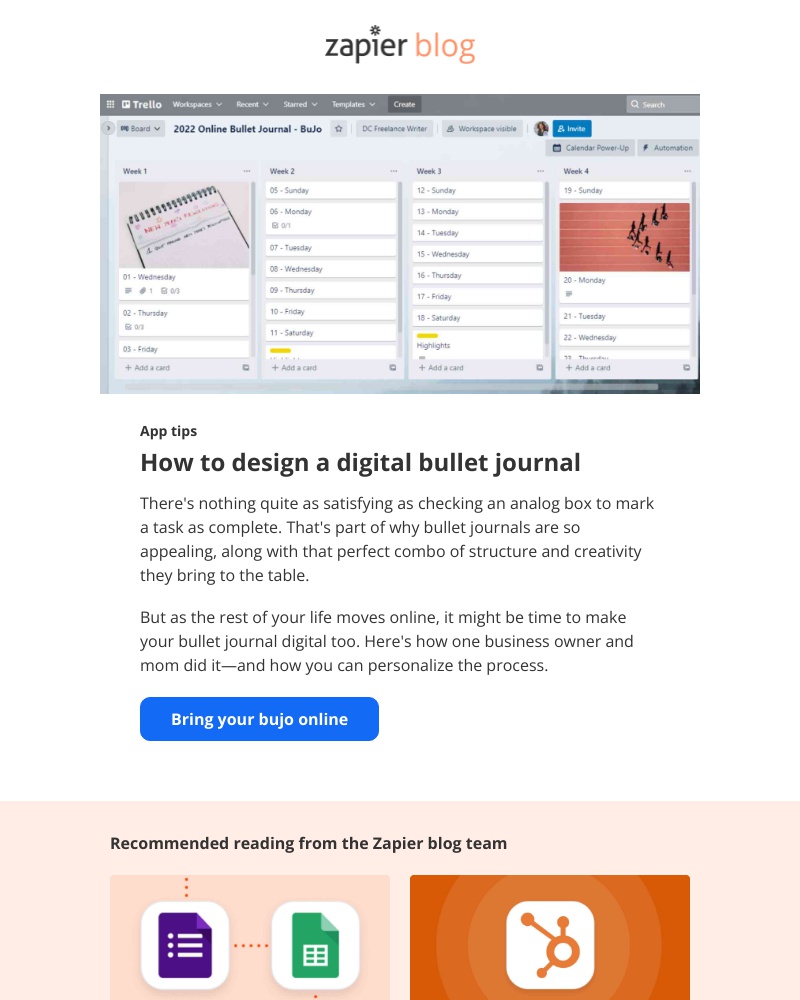 Zapier - How to design a digital bullet journal