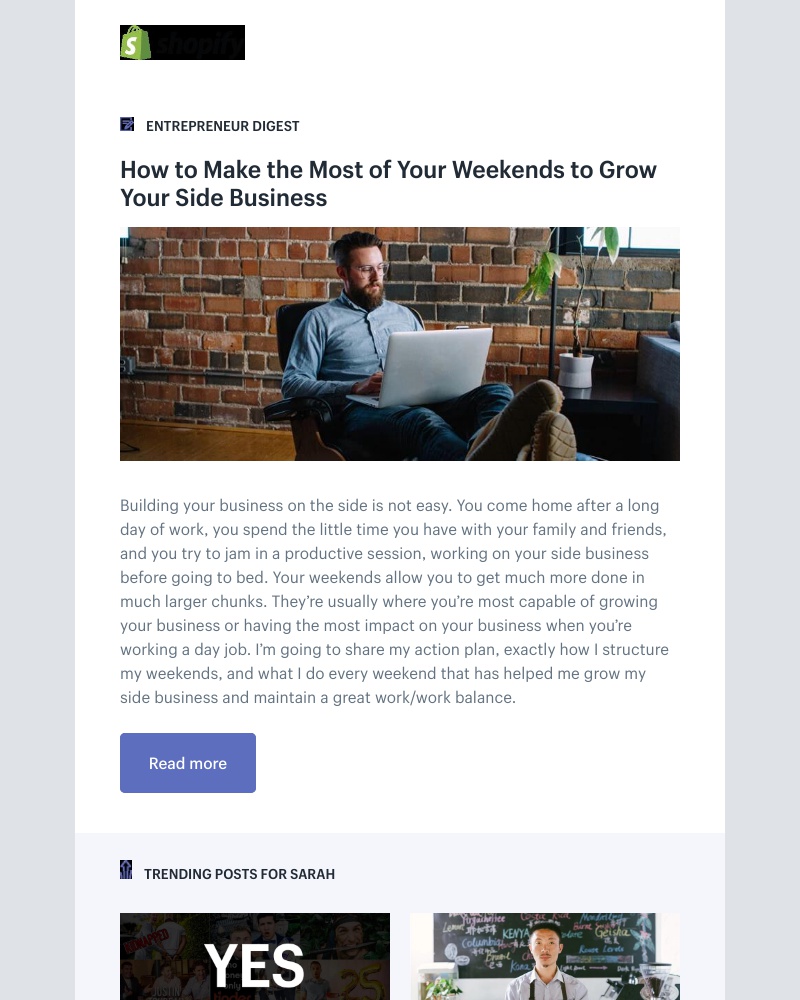 Shopify - How to Make the Most of Your Weekends to Grow Your Side Business