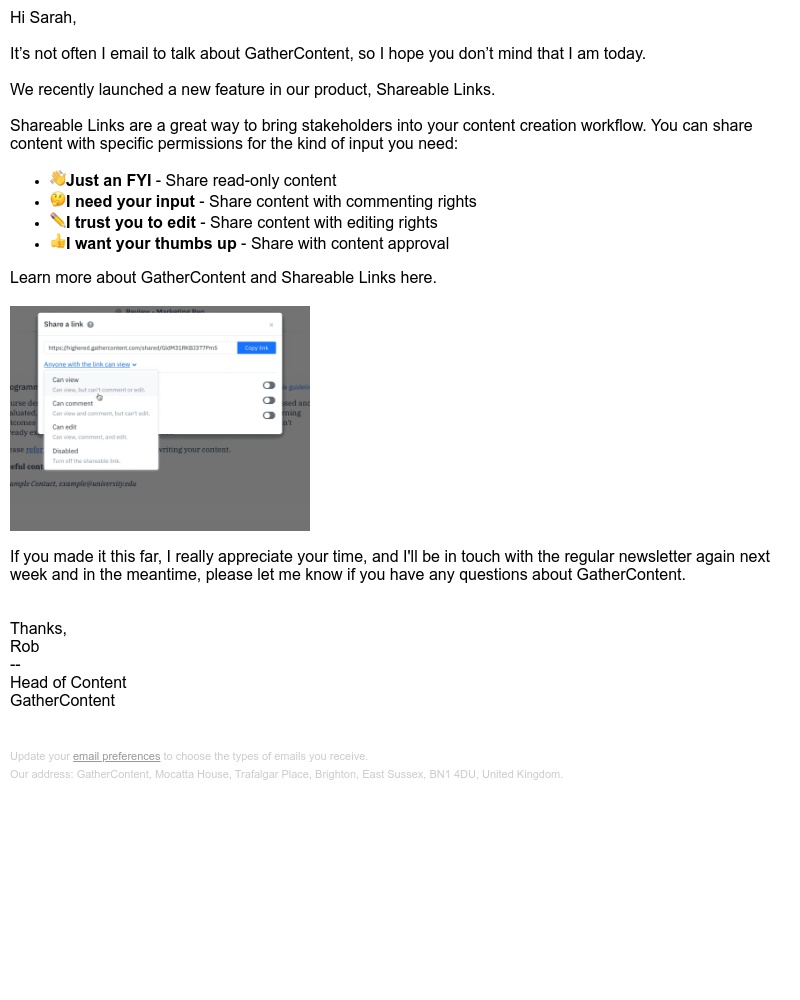 GatherContent - How to move quickly to gather content feedback