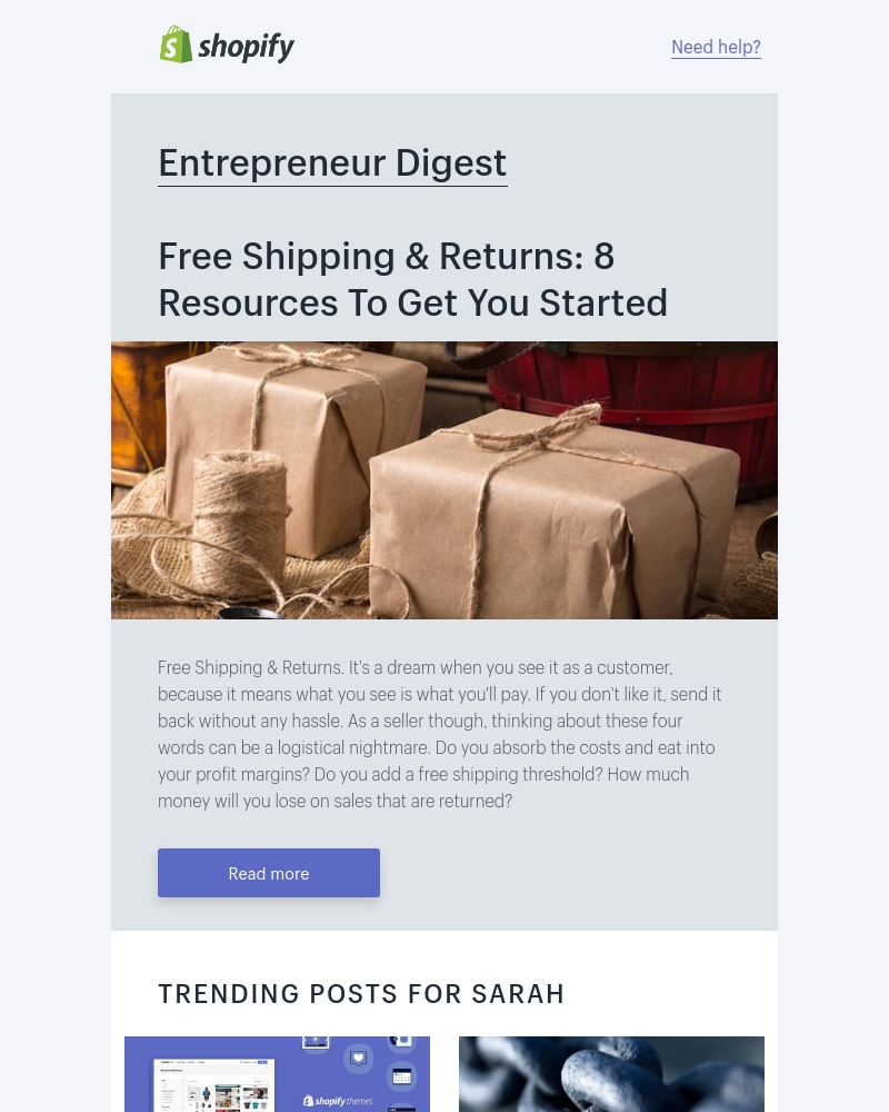 Shopify - How to offer free shipping & returns