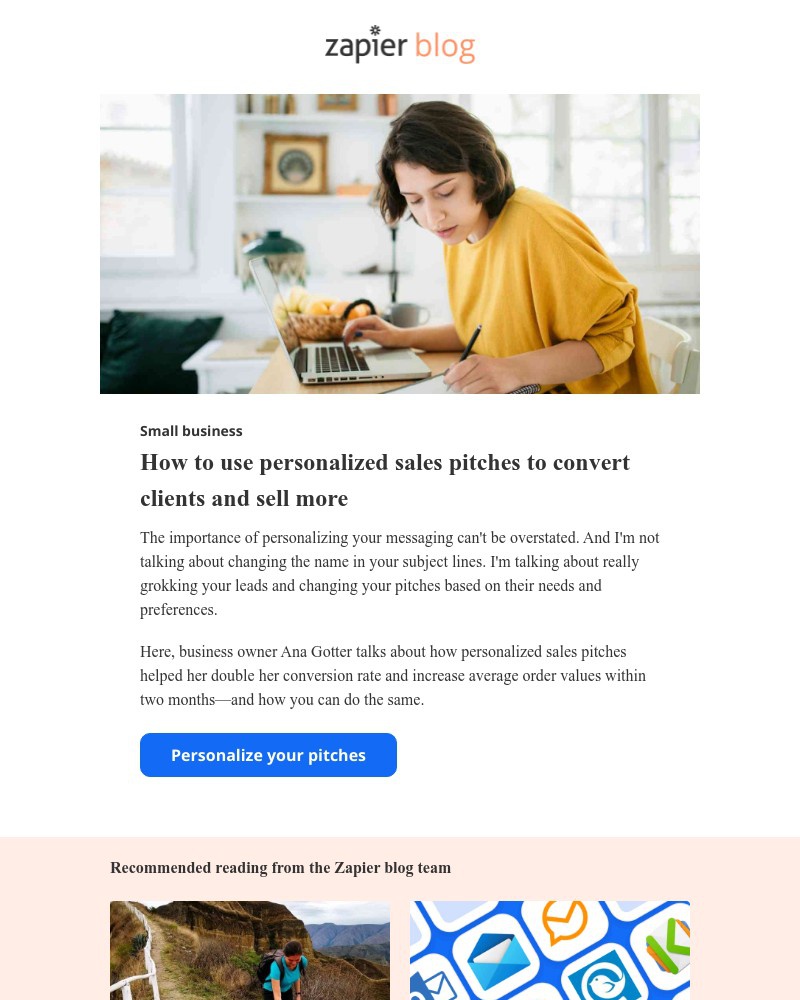 Zapier - How to personalize your sales pitches
