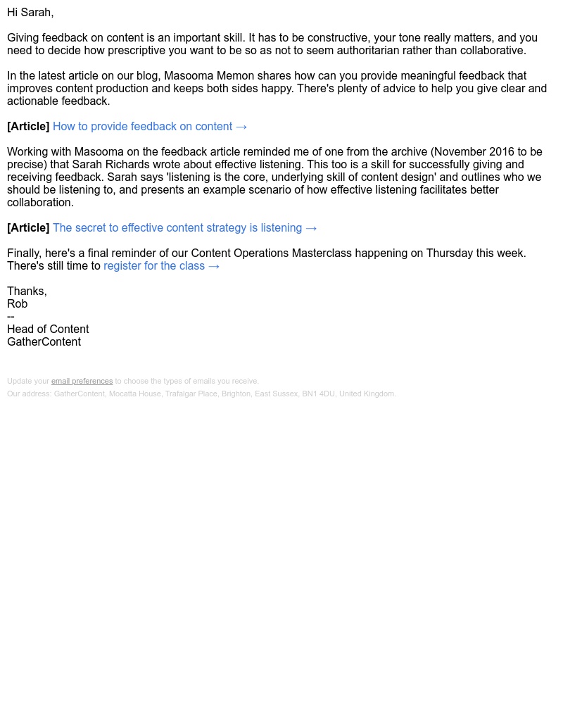 GatherContent - How to provide feedback on content