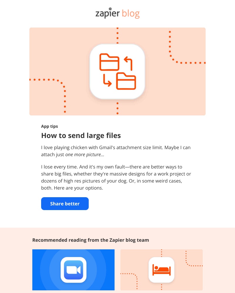 Zapier - How to send large files