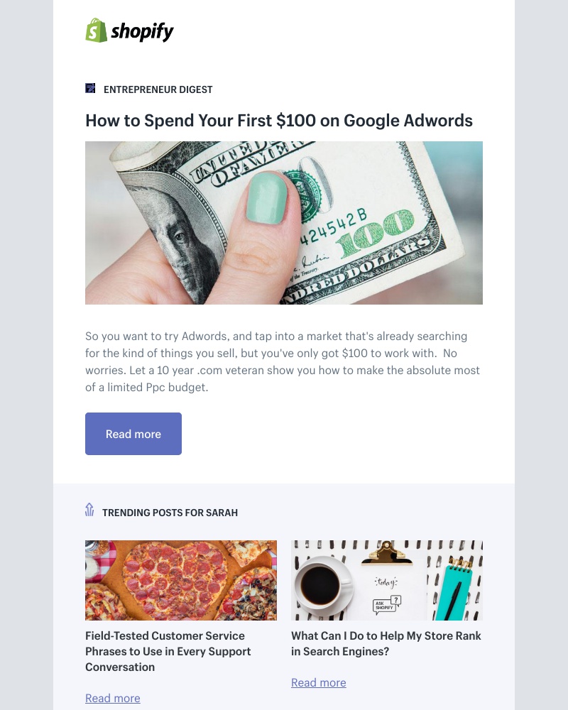 Shopify - How to Spend Your First $100 on Google Adwords