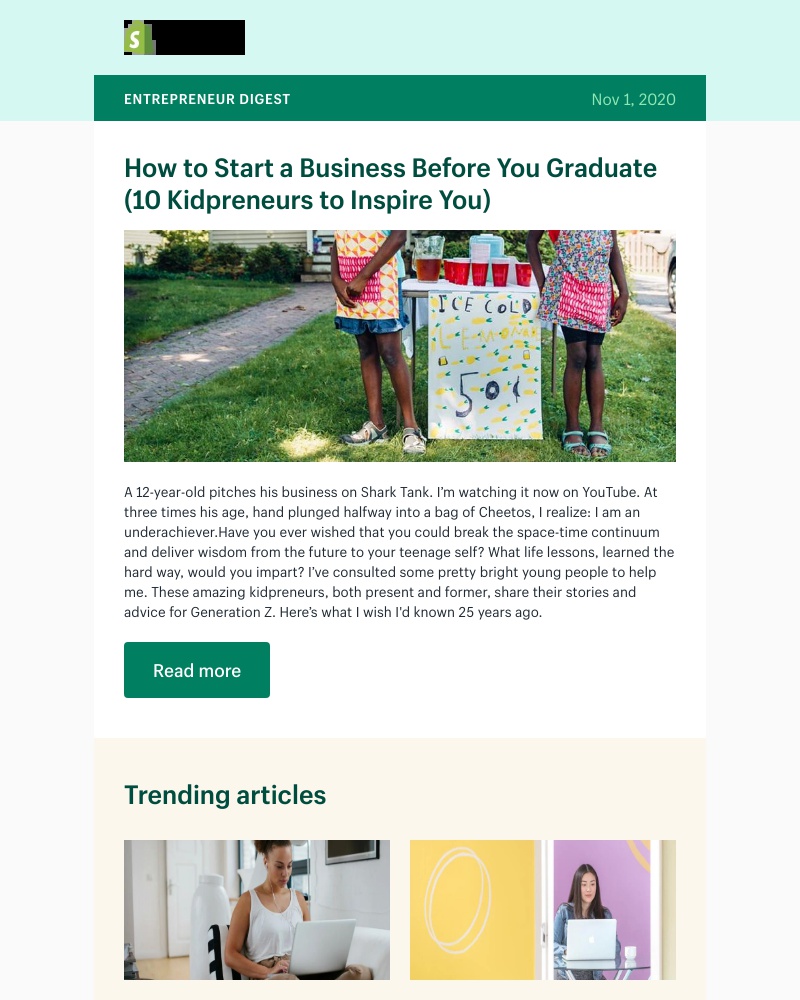 Shopify - How to Start a Business Before You Graduate (10 Kidpreneurs to Inspire You)
