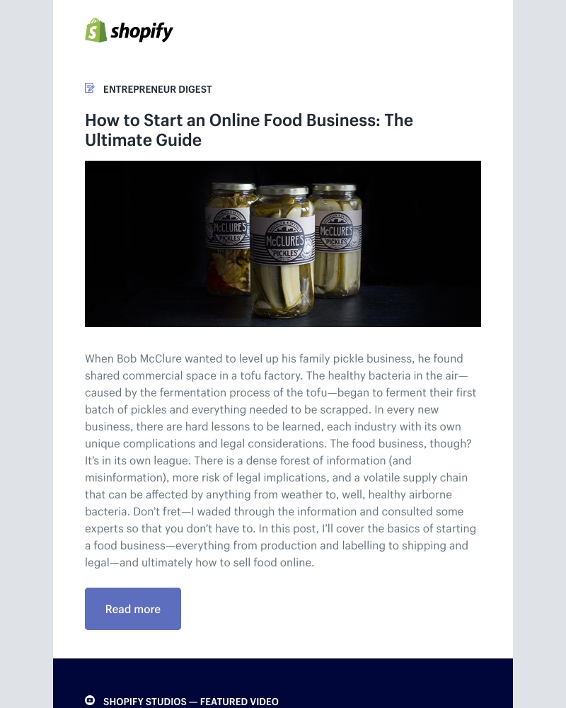 Shopify - How to Start an Online Food Business: The Ultimate Guide