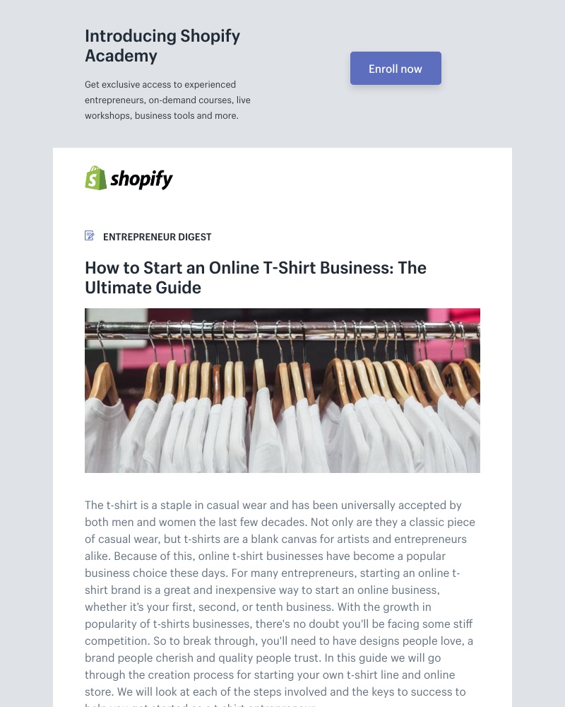 Shopify - How to Start an Online T-Shirt Business: The Ultimate Guide