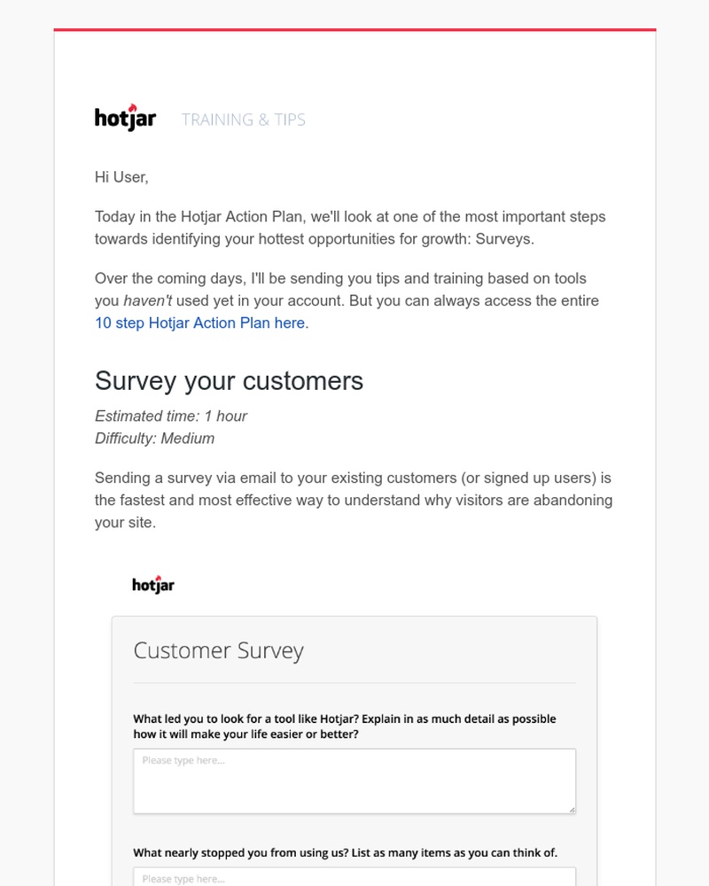 Hotjar - How to survey your customers...