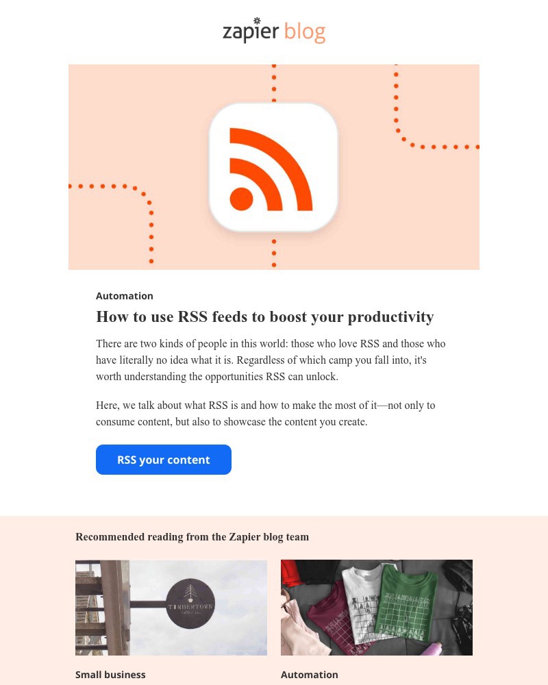 Zapier - How to use RSS feeds to boost your productivity
