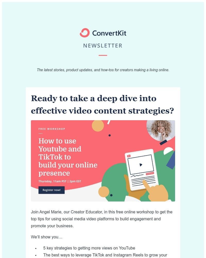 ConvertKit - How to use YouTube + TikTok to build your online presence