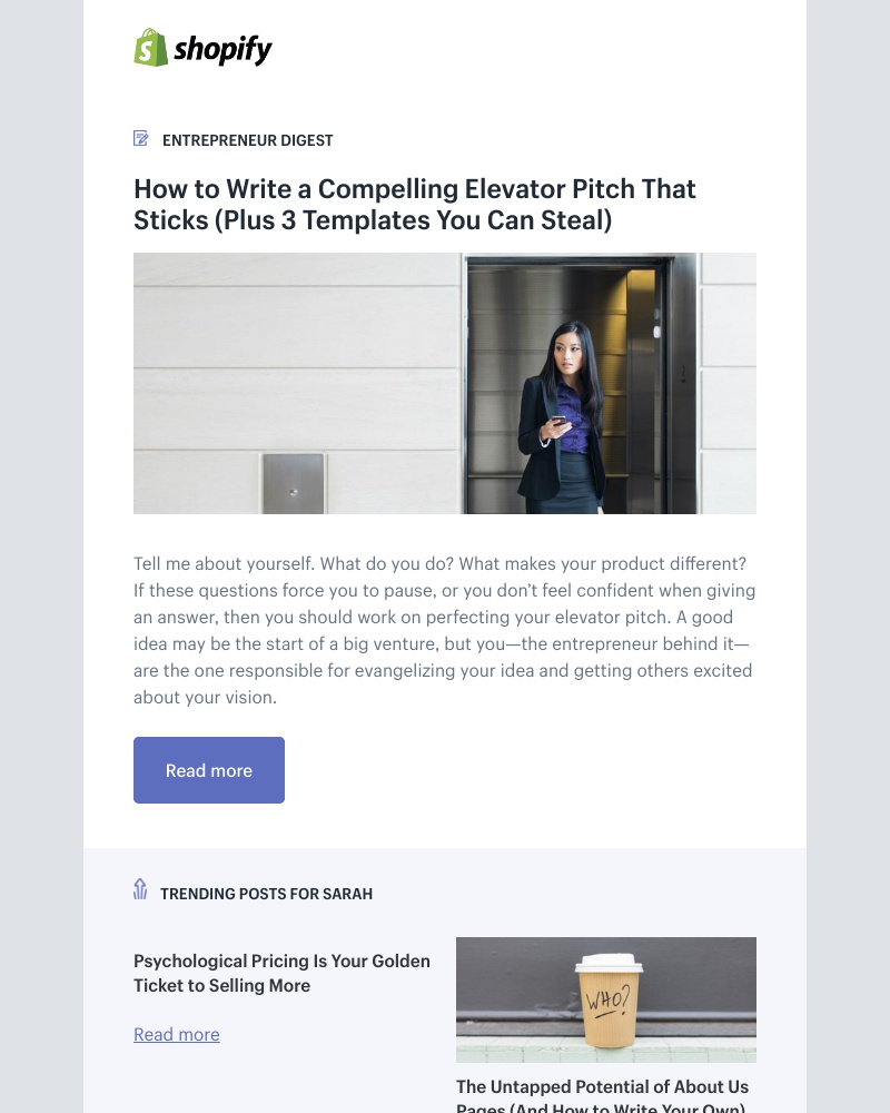 Shopify - How to Write a Compelling Elevator Pitch That Sticks (Plus 3 Templates You Can Steal)