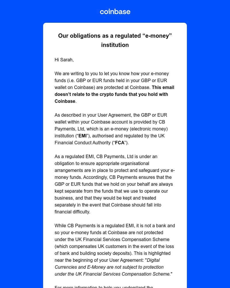  - How we safeguard your e-money