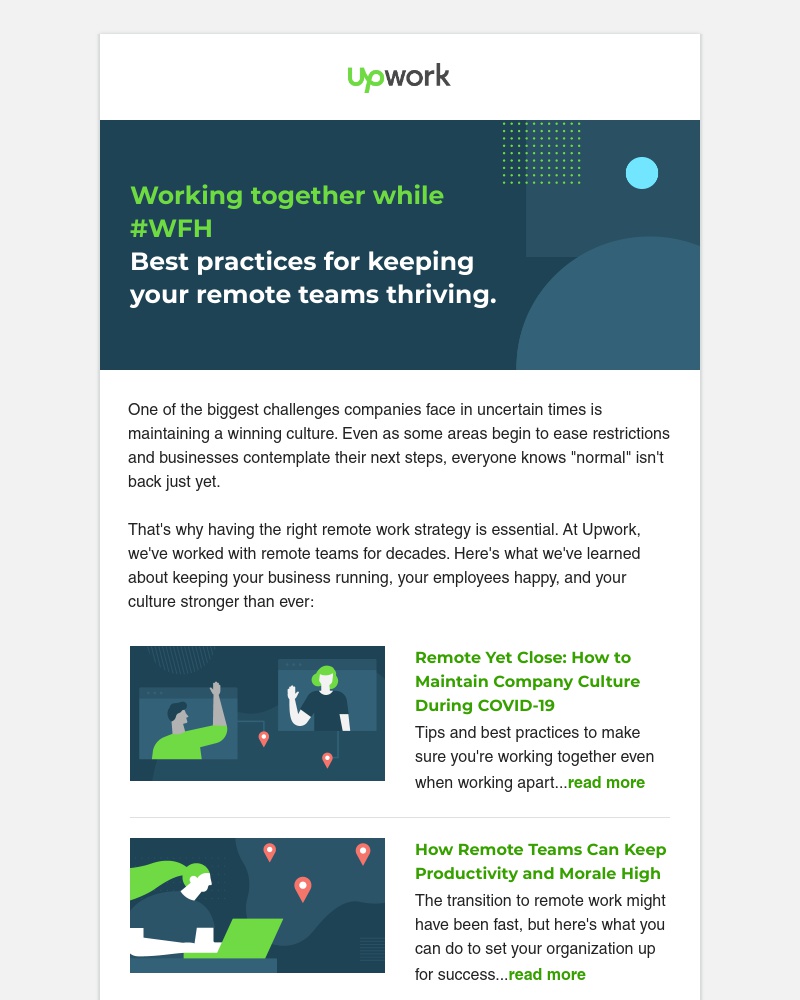 Upwork - How your company culture can survive COVID