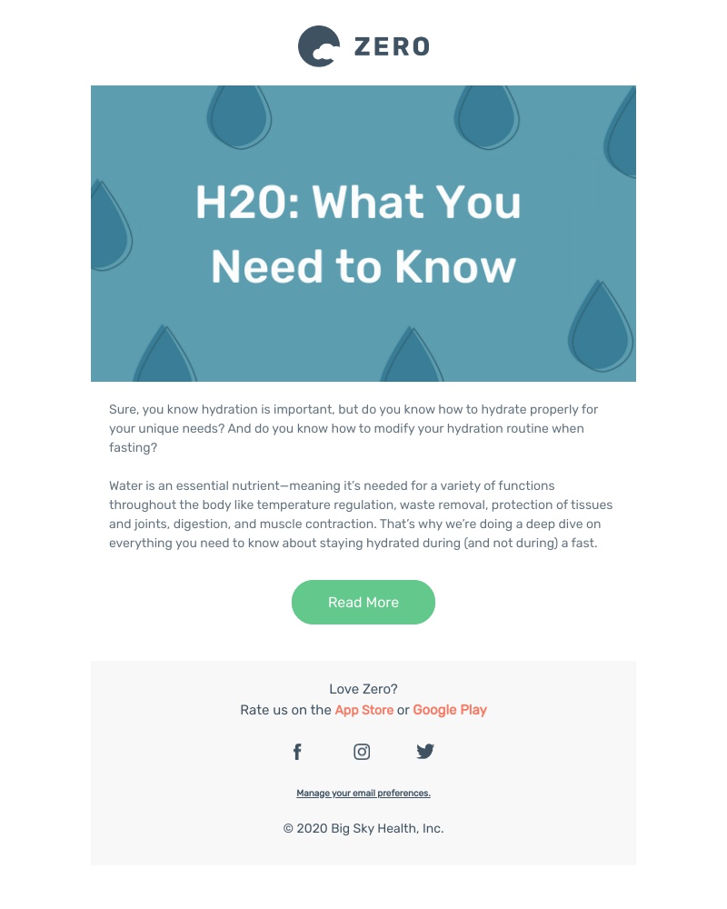 Zero - How’s your hydration?