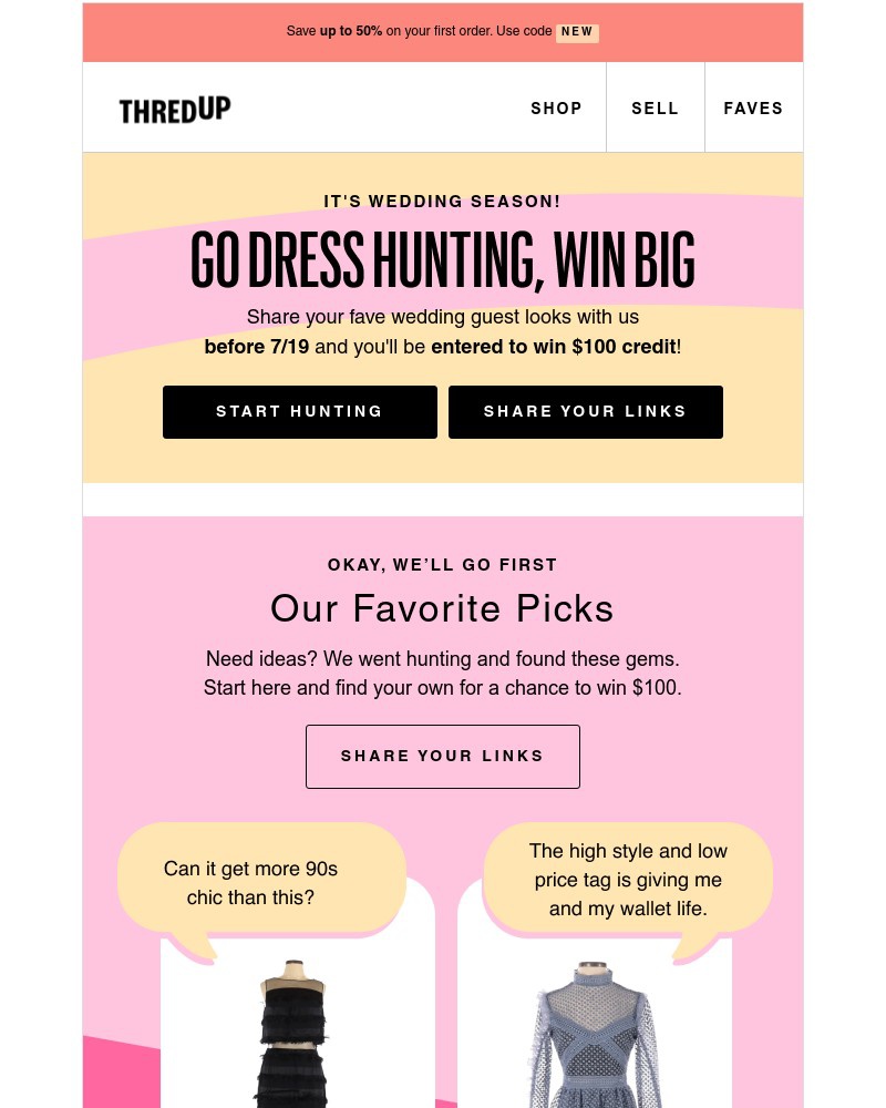 thredUP - Hunt for dresses, win $100 to shop