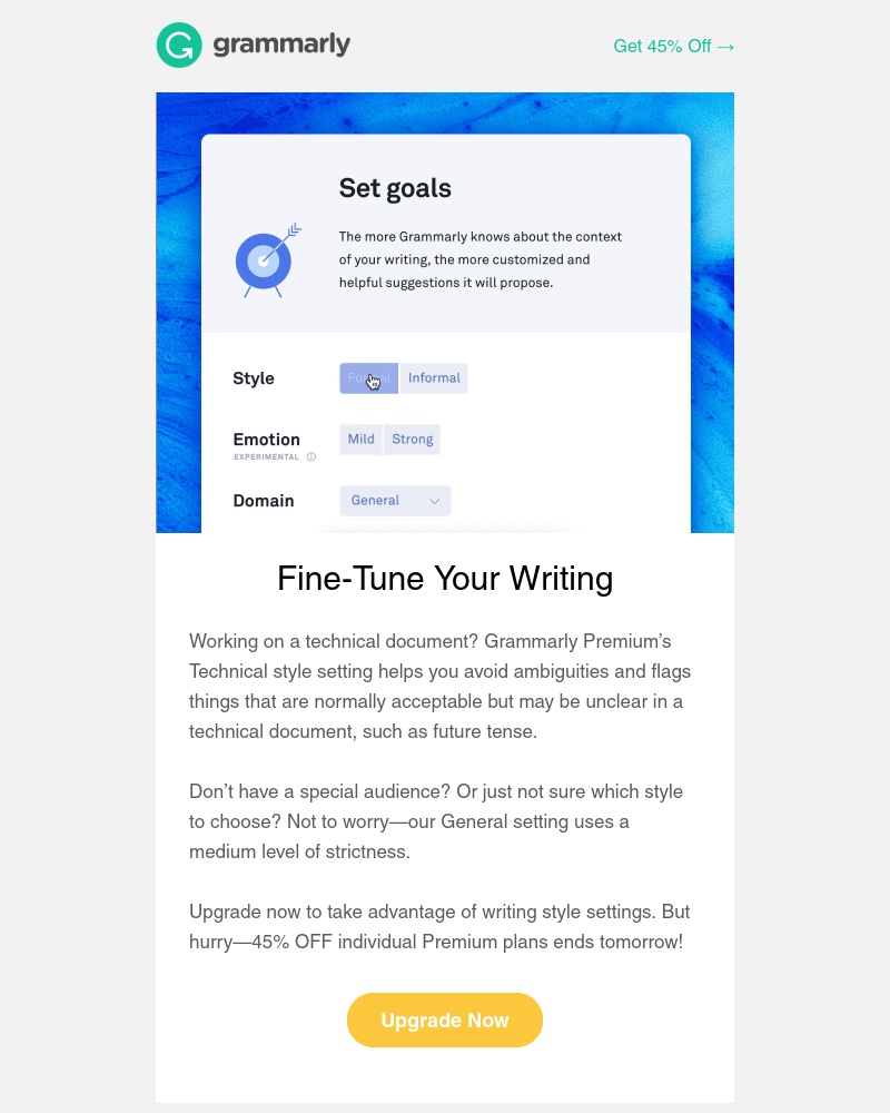 Grammarly - Hurry! 45% Off Ends Tomorrow