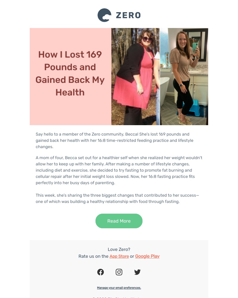 Zero - I lost 169 pounds with my fasting practice